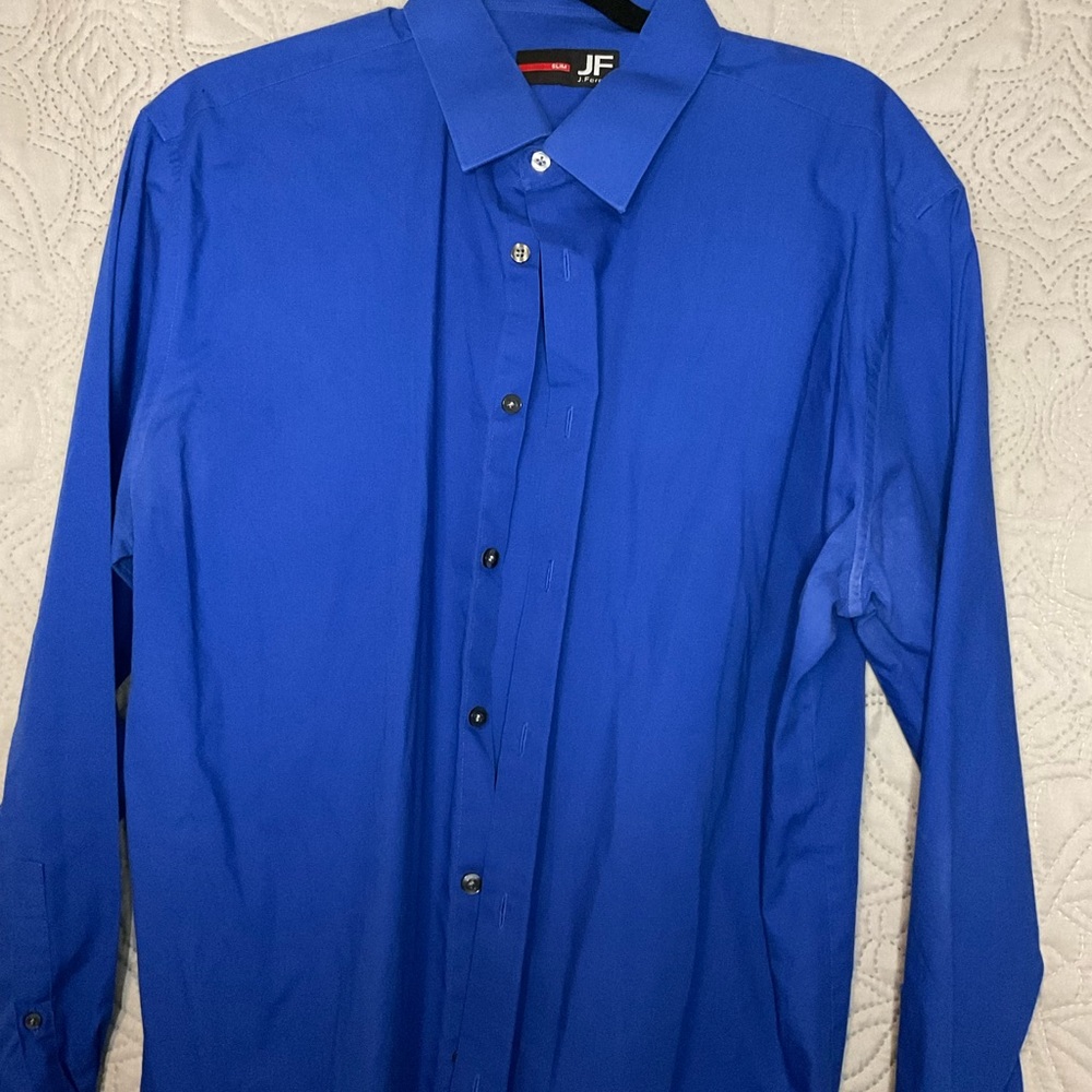 A1007 - JF J.Ferrar Slim Mens Dress Shirt 17 - 17 1/2 35/35